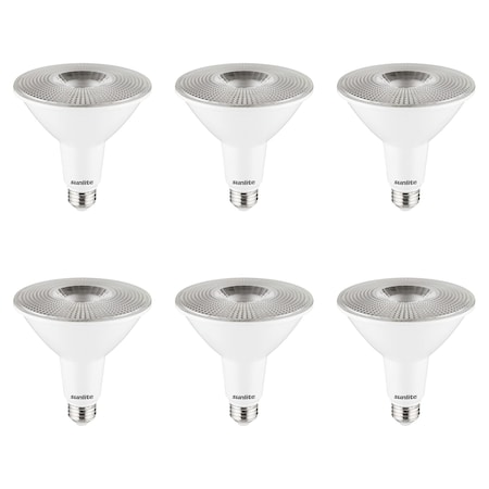Sunlite LED 15W 100W EQ 1200 Lm 40Deg Flood Waterproof Dimmable PAR38 Long Neck Spotlight Bulb, 6500K, 6PK 40337-NS